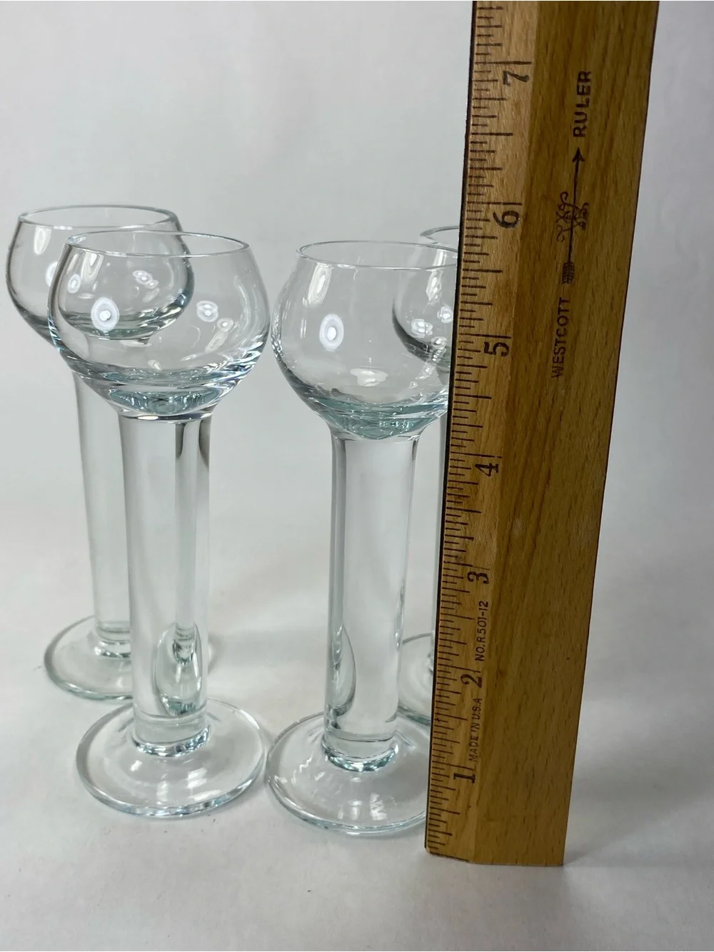 Set 4 Norwegian Linie Aquavit MCM Mid Century Modern Clear Glass Shot Glasses